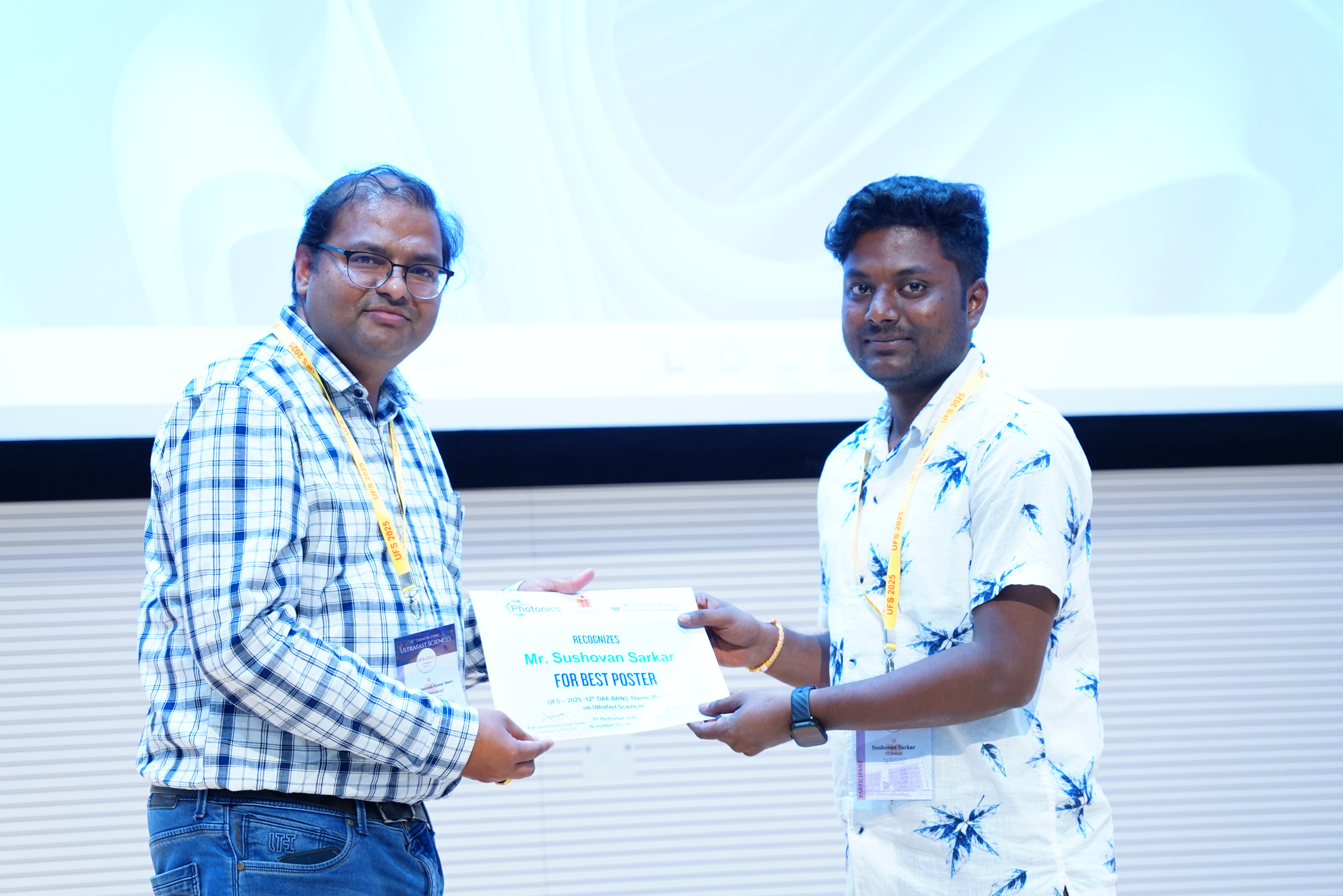 Best poster award at UFS 2024, IIT Hyderabad